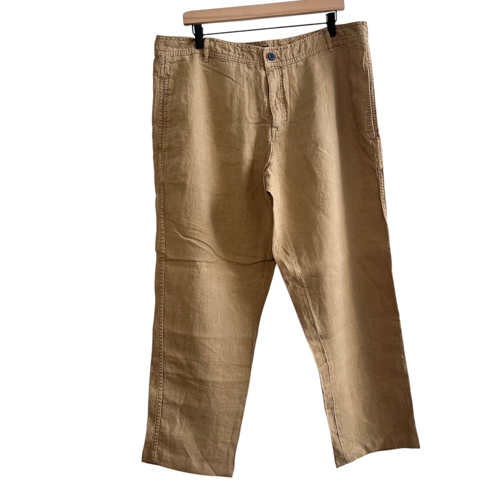 Vilebrequin Men's XXL 100% Linen Pants Camel 38x28 Altered Luxury Lightweight